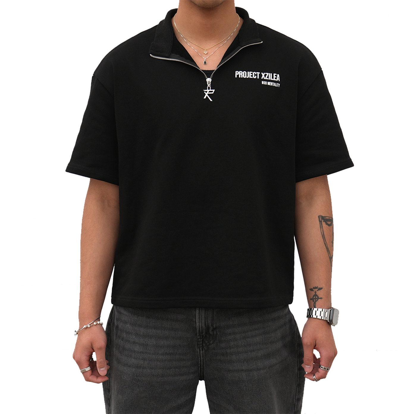 "ONYX PENDANT ZIPPER TEE" (PRE-ORDER)